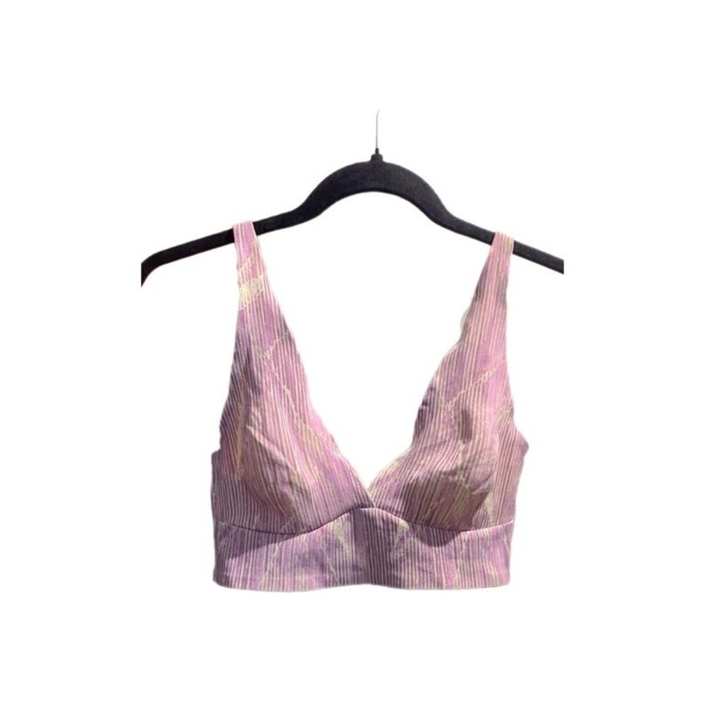 Auden Purple & Cream Printed Wireless Bralette